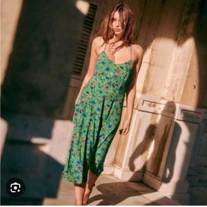 Sezane Margaurita green floral dress